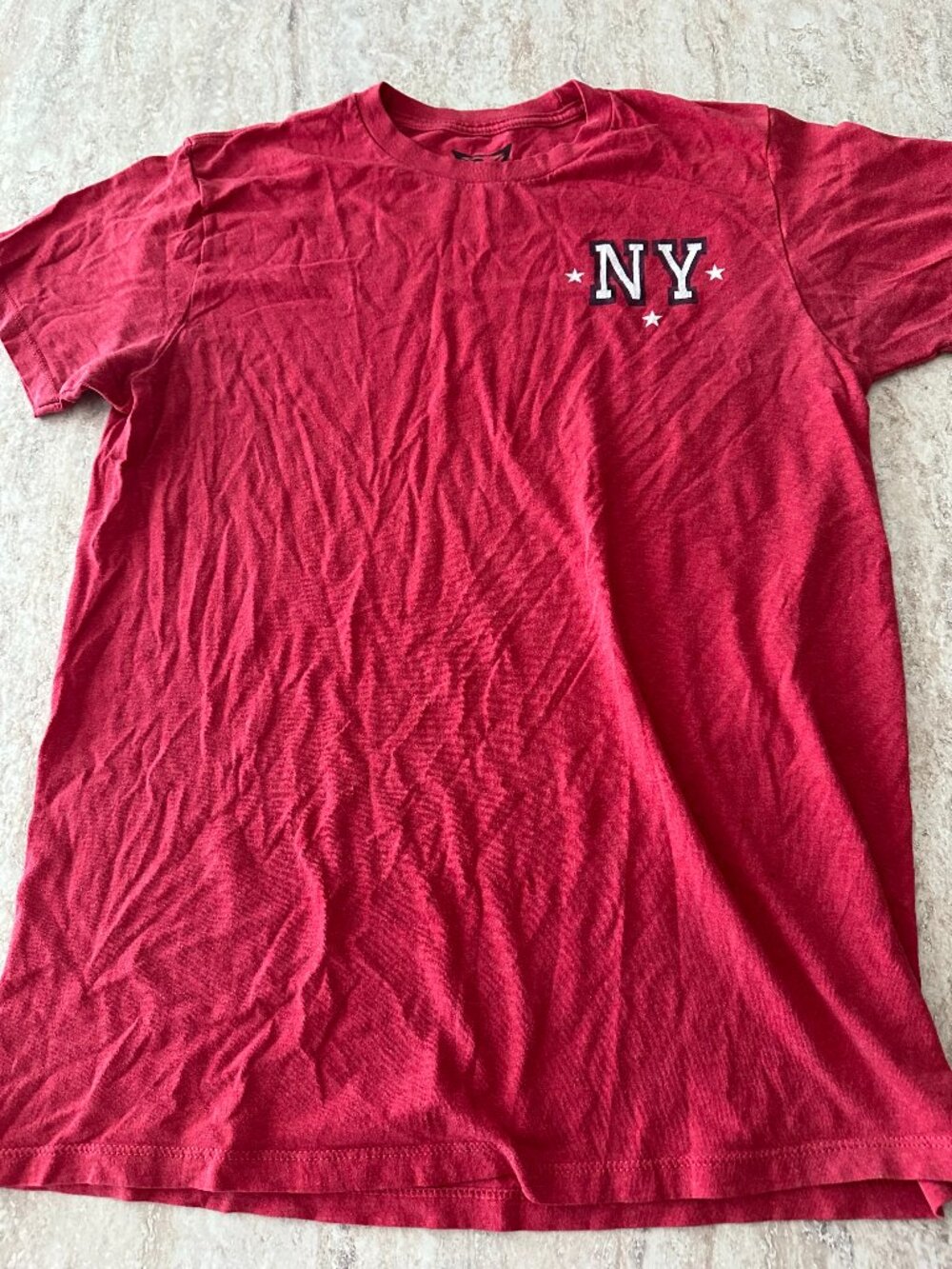 Univibe NY Graphic T-Shirt Red Short Sleeve Crew Neck Men's Medium